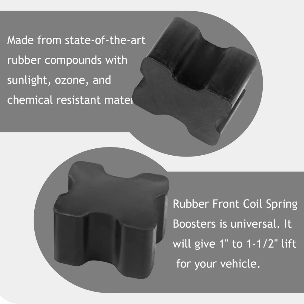 8 Pack Heavy Duty Rubber Coil Spring Booster Kit 1"-1.5" Lift Coil Spacers Fits Most Cars SUVs Auto Suspension Repair Parts Peaceful Pleasures Health and Wellness