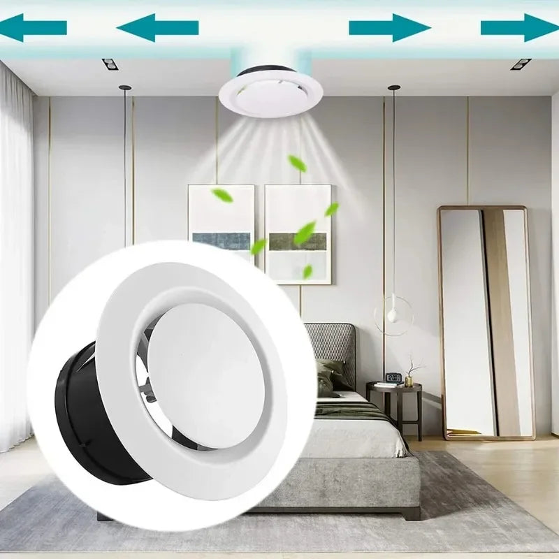 ABS Round Air Vent Grille Cover – 75 100 125mm Wall & Ceiling