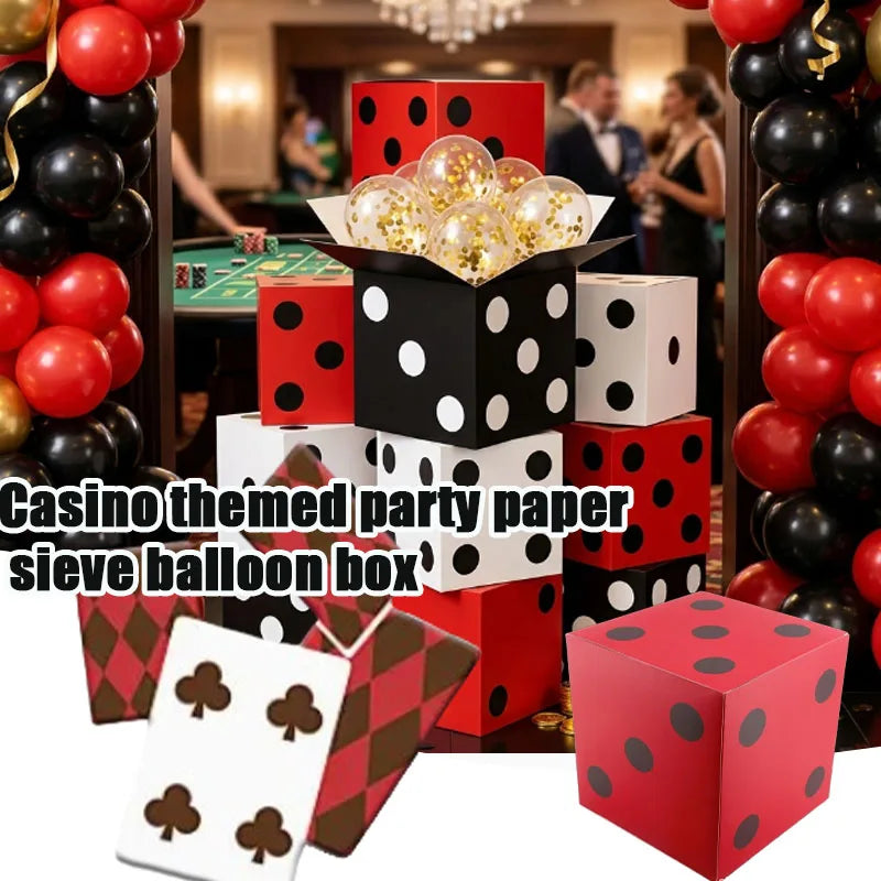 28cm Casino Dice Gift Box | Vegas Party Decoration Prop