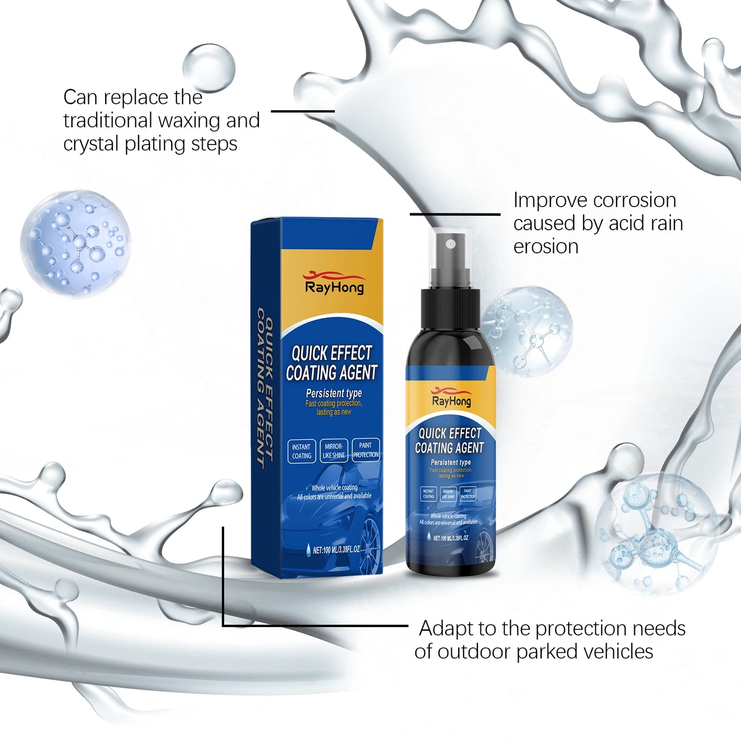 Rayhong Car Coating Spray | Gloss, Antifouling Paint Protection
