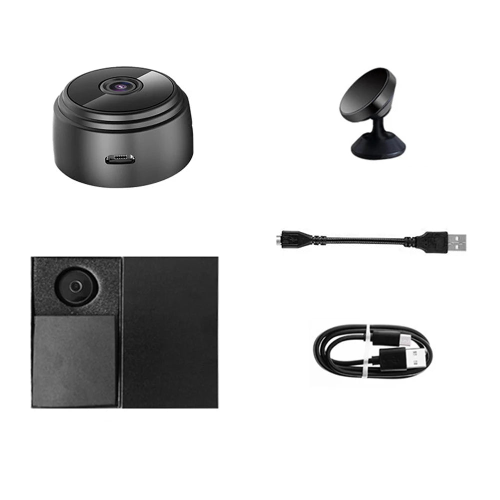 Wireless Camera HD 1080p Home Camcorder Night Vision USB Rechargeable Remote Viewing Strong Magnetic for Indoor Car Infants Pets Peaceful Pleasures Health and Wellness