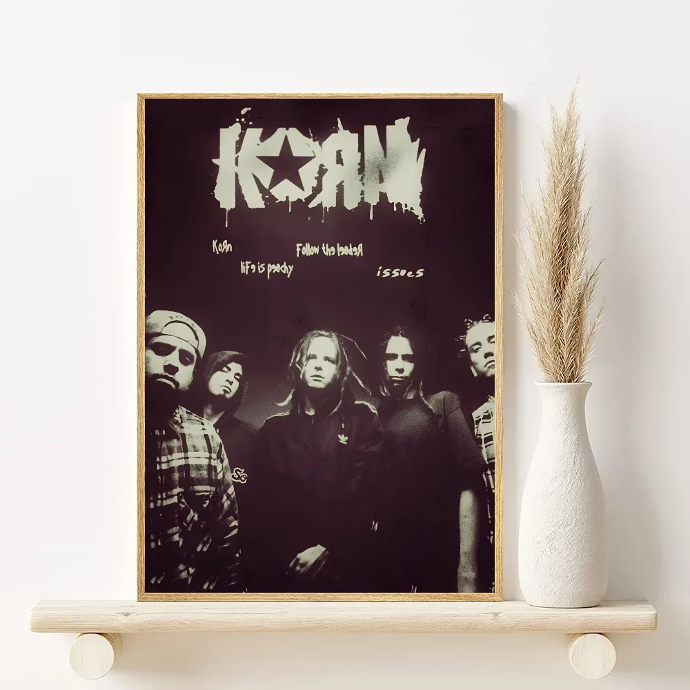 1pc Korn Rock Band Music Poster, Minimalist Aesthetics Canvas Painting Print for Living Room Modern Home Decor Peaceful Pleasures Health and Wellness z13 50x70cm Unframed