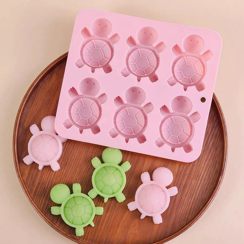 Turtles Ice Tray 3D Tortoises Sea Turtles Silicone Mold For DIY Ice Cubes Hand-Made Kitchen Baking Supplies For Kids' Activities Peaceful Pleasures Health and Wellness
