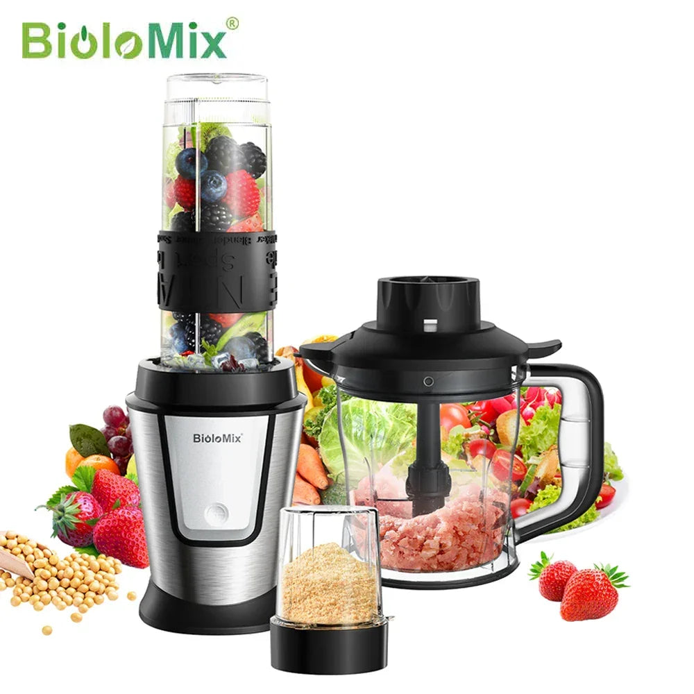 BioloMix 3-in-1 Food Processor – 700W Blender, Chopper & Grinder Food Processor BioloMix