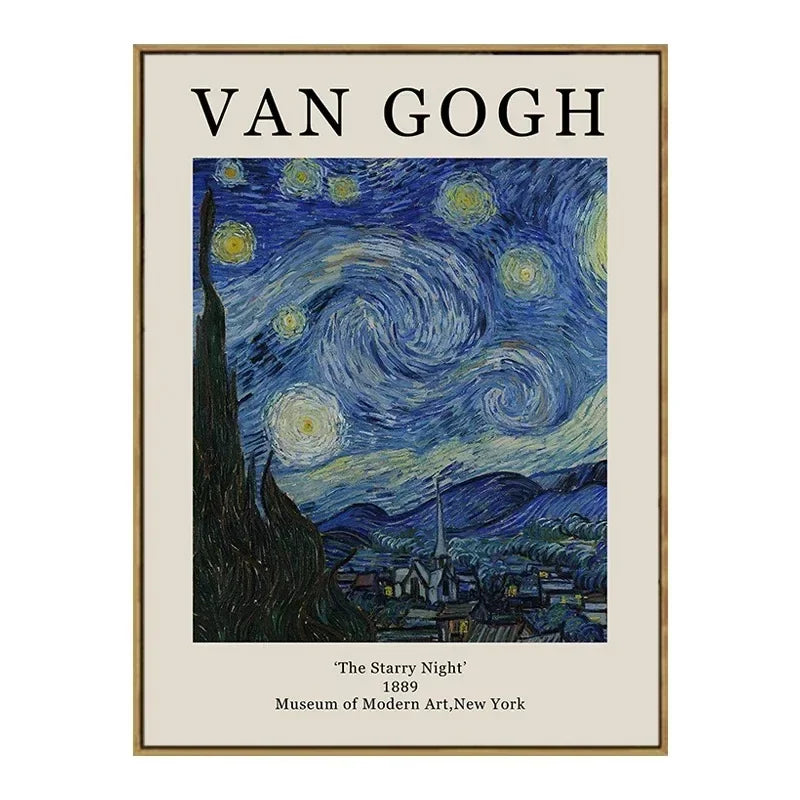 Vintage Famous Van Gogh Monet Matisse Picasso Poster Print Canvas Painting Wall Art Pictures for Home Room Decor Peaceful Pleasures Health and Wellness 8 20x30cm Unframed
