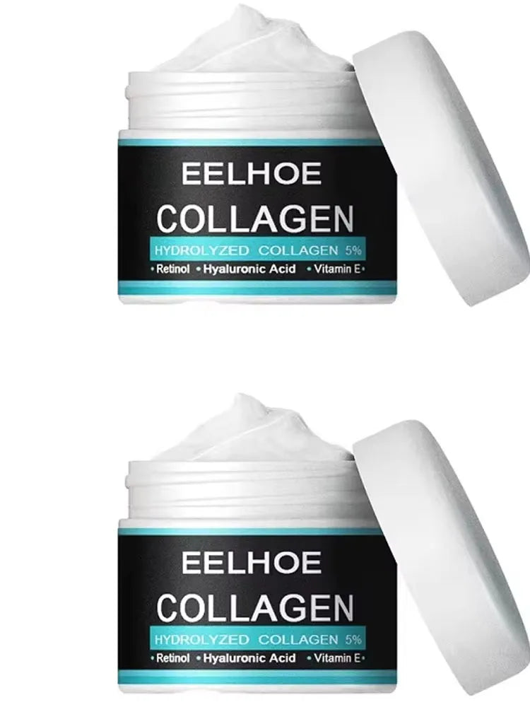 Men's Collagen Cream Lightens Wrinkles Face Cream Firming Moisturizing Hyaluronic Acid Brightening Cream Facial Skincare Peaceful Pleasures Health and Wellness 2pcs