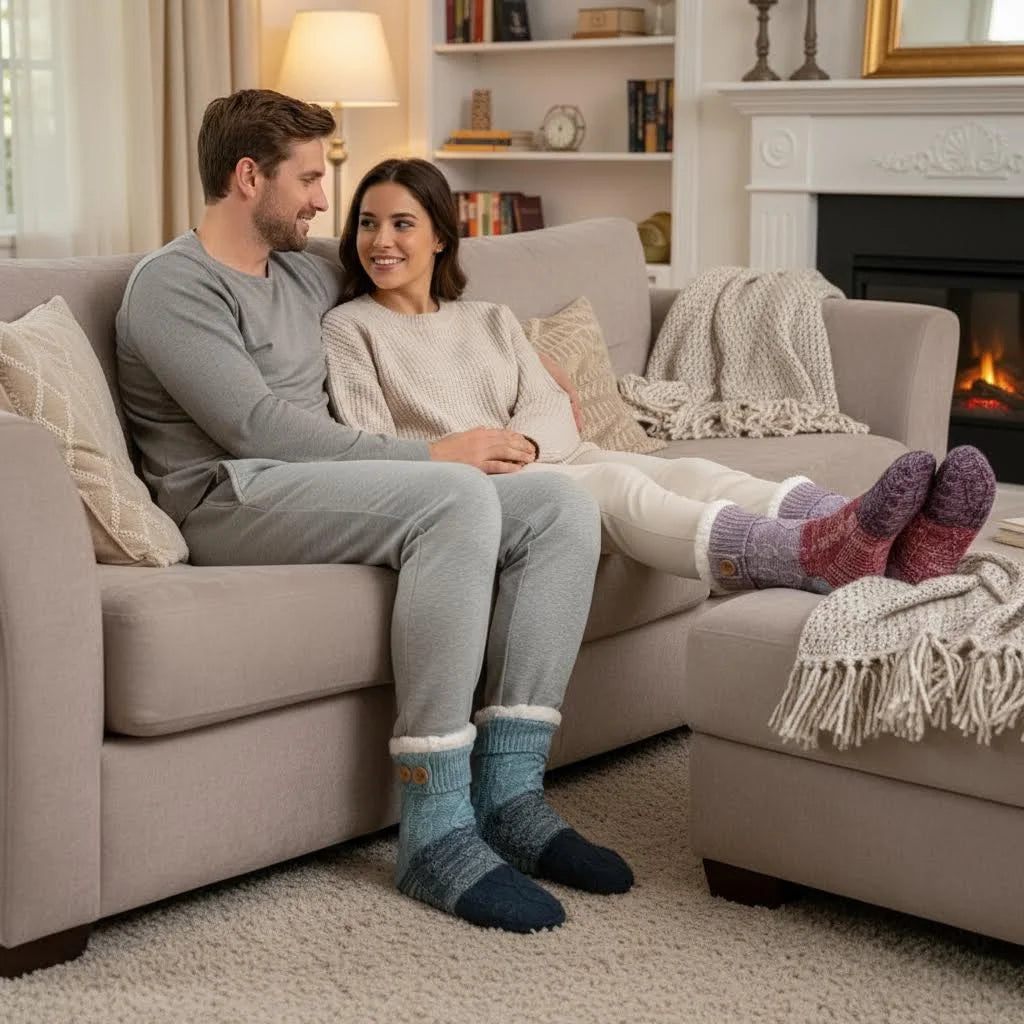 1 Pair Autumn And Winter Plush Floor Socks, Indoor Anti Slip Thick Warm Foot Socks, Family Bedroom Slippers And Sleeping Socks Peaceful Pleasures Health and Wellness
