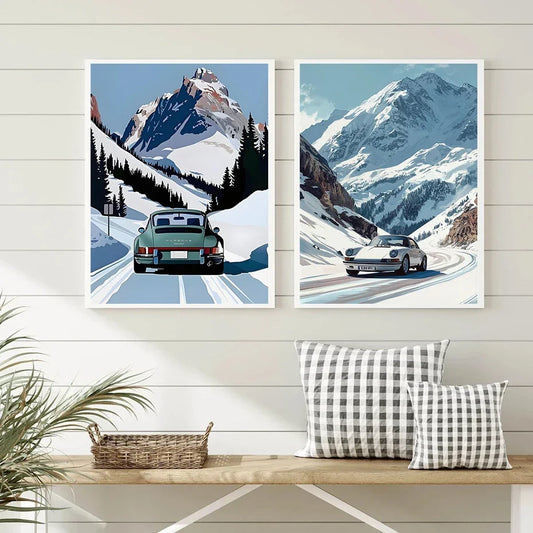 Painting Wall Art Painting Home Living Room Decor Classic 911 Alpine Drive Poster Vintage Alpine Tour Cartoon Print Canvas Peaceful Pleasures Health and Wellness