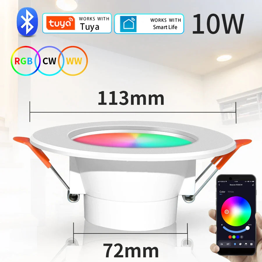 Tuya Smart LED Downlight 10/15W RGB Bluetooth Recessed Spot