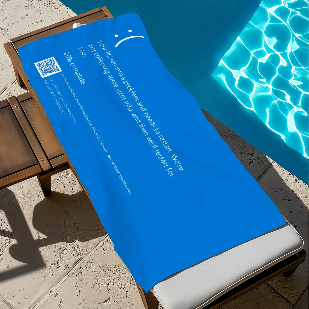 Computer Malfunction Quick-Dry Beach Towel | Funny Tech Gift