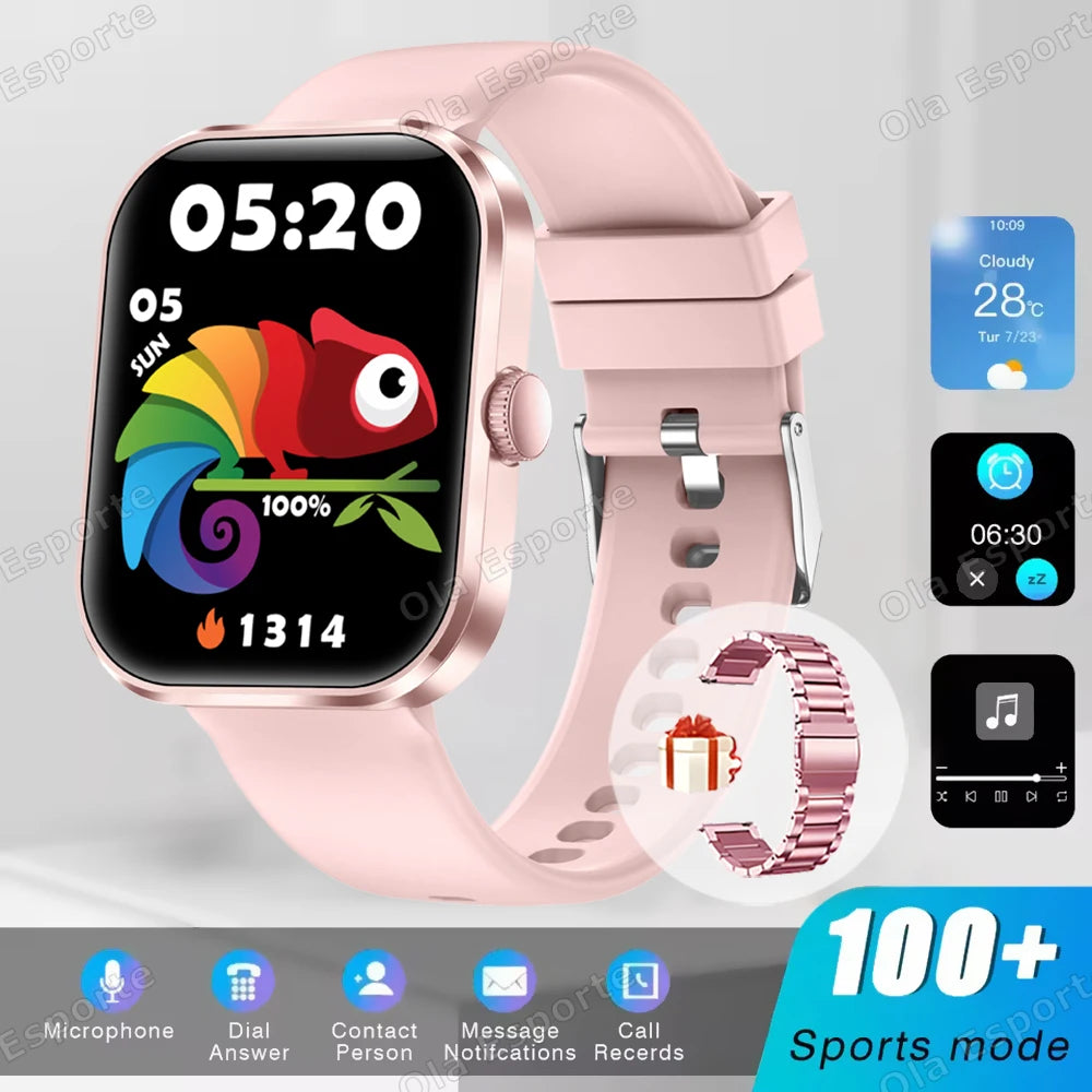 Smart Watch Bluetooth Calling, AI Voice & Heart Rate – Unisex