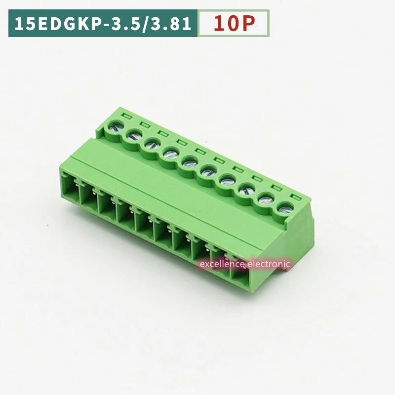 10PCS 15EDGKP 3.81mm/3.5mm Welding Free Aerial Docking Plug-in Terminal Block Female Socket 2P 3P 4P-12P 3.5/3.81 Pitch Peaceful Pleasures Health and Wellness 10P 3.5mm