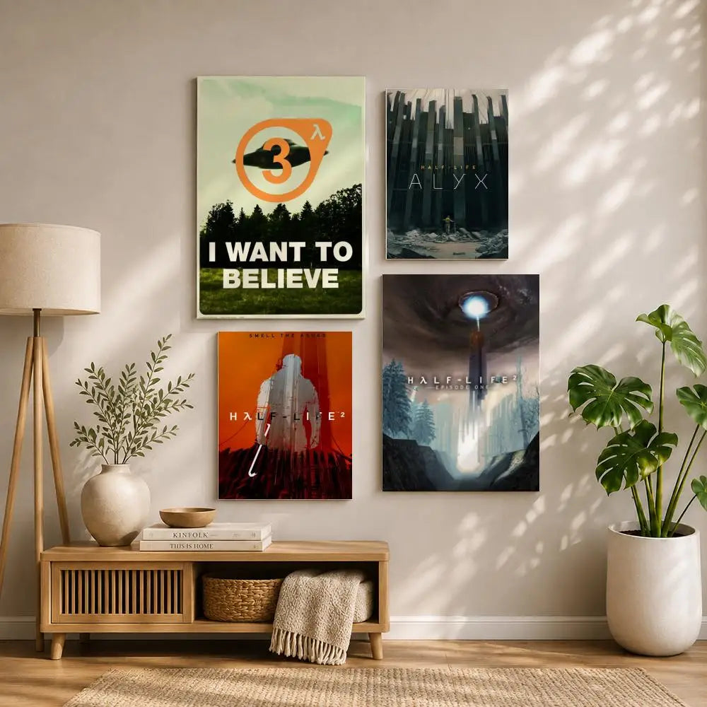 Half-Life 2 HD Self-Adhesive Waterproof Gaming Poster Wall Art Gaming Wall Poster Peaceful Pleasures Health and Wellness