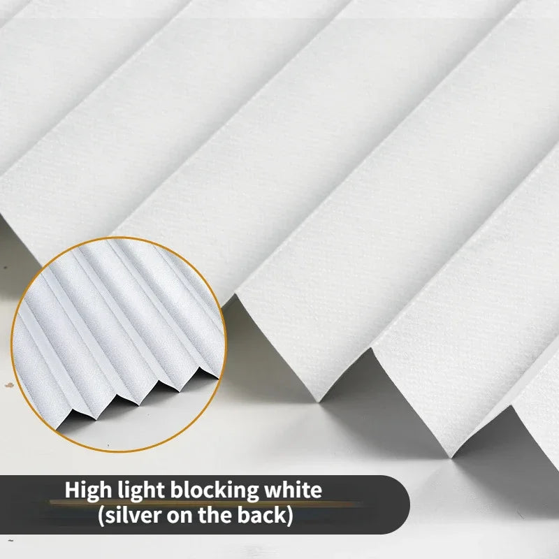 Self-Adhesive Pleated Blinds | Half Blackout Window Shades