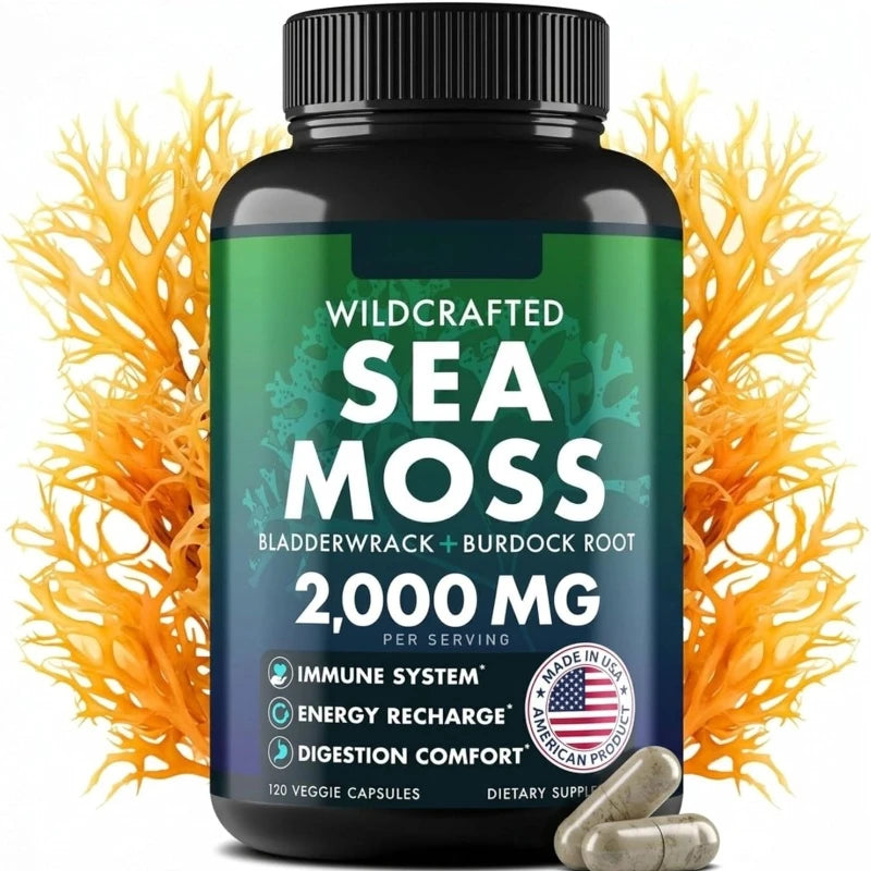 Wildcrafted Sea Moss Capsules | Bladderwrack & Burdock 2000mg