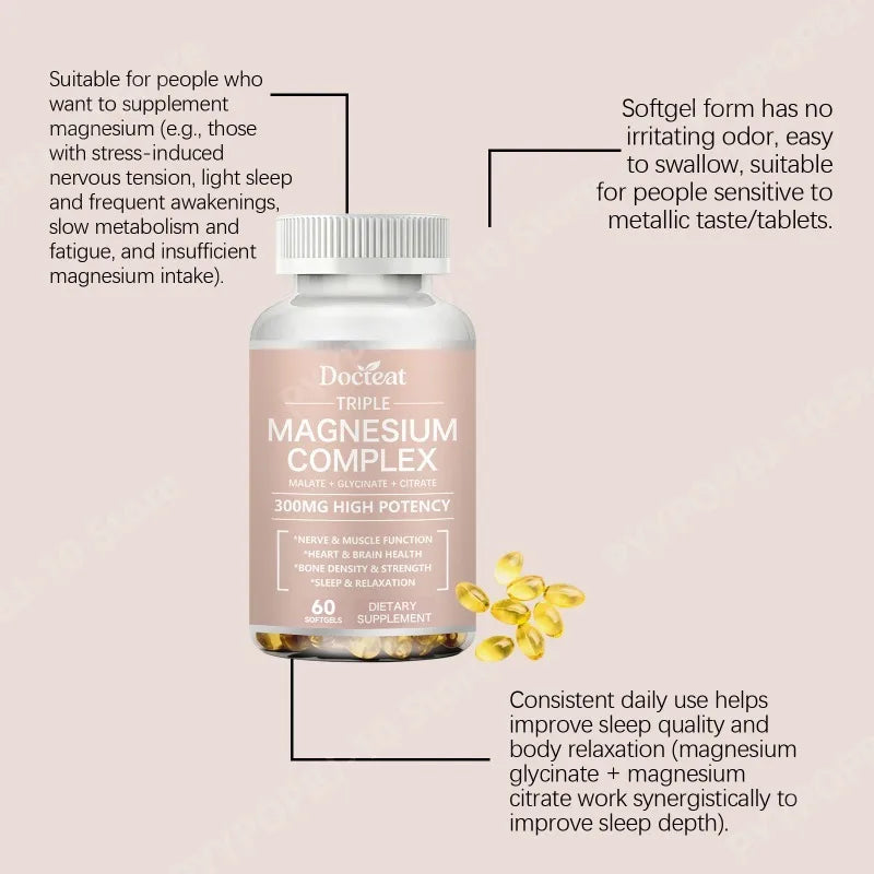 Triple Magnesium Complex Softgels – Daily Balance for Adults