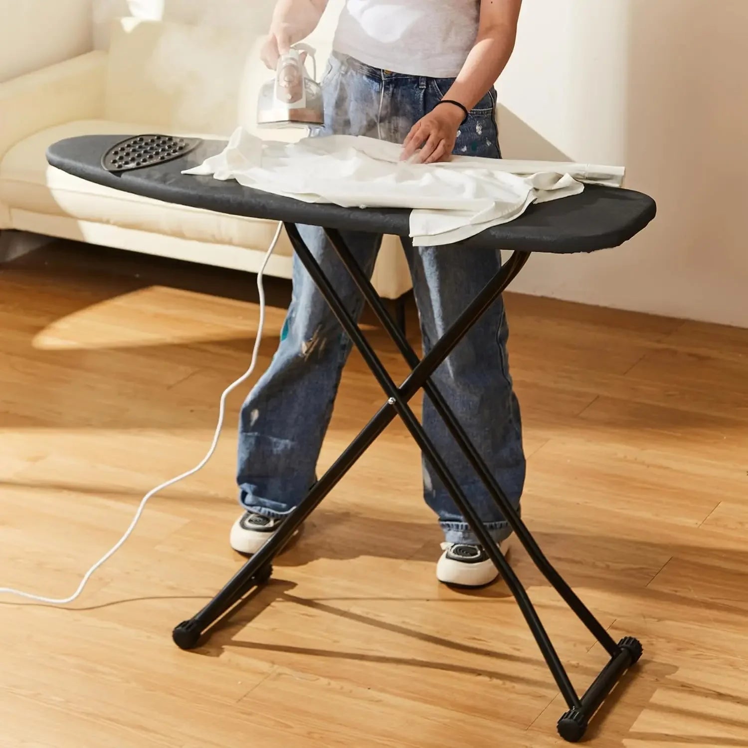 Foldable Adjustable Ironing Board with Heat-Resistant Cover - Lightweight Durable Home Use Peaceful Pleasures Health and Wellness