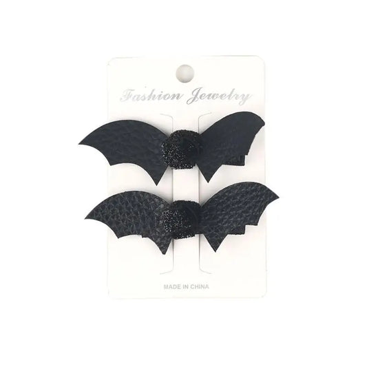 Halloween Bat Wing Hair Clips – PU Leather Barrettes 2 Pack Halloween Hair Clips Peaceful Pleasures Health and Wellness