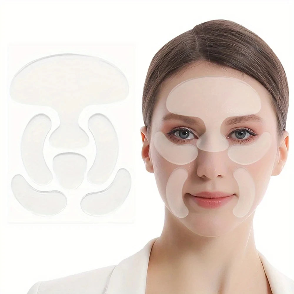 Silicone Face Anti-Wrinkle Patches Forehead Wrinkle Patches Reusable Under Eye & Smile Line Patches for Women Peaceful Pleasures Health and Wellness WHITE