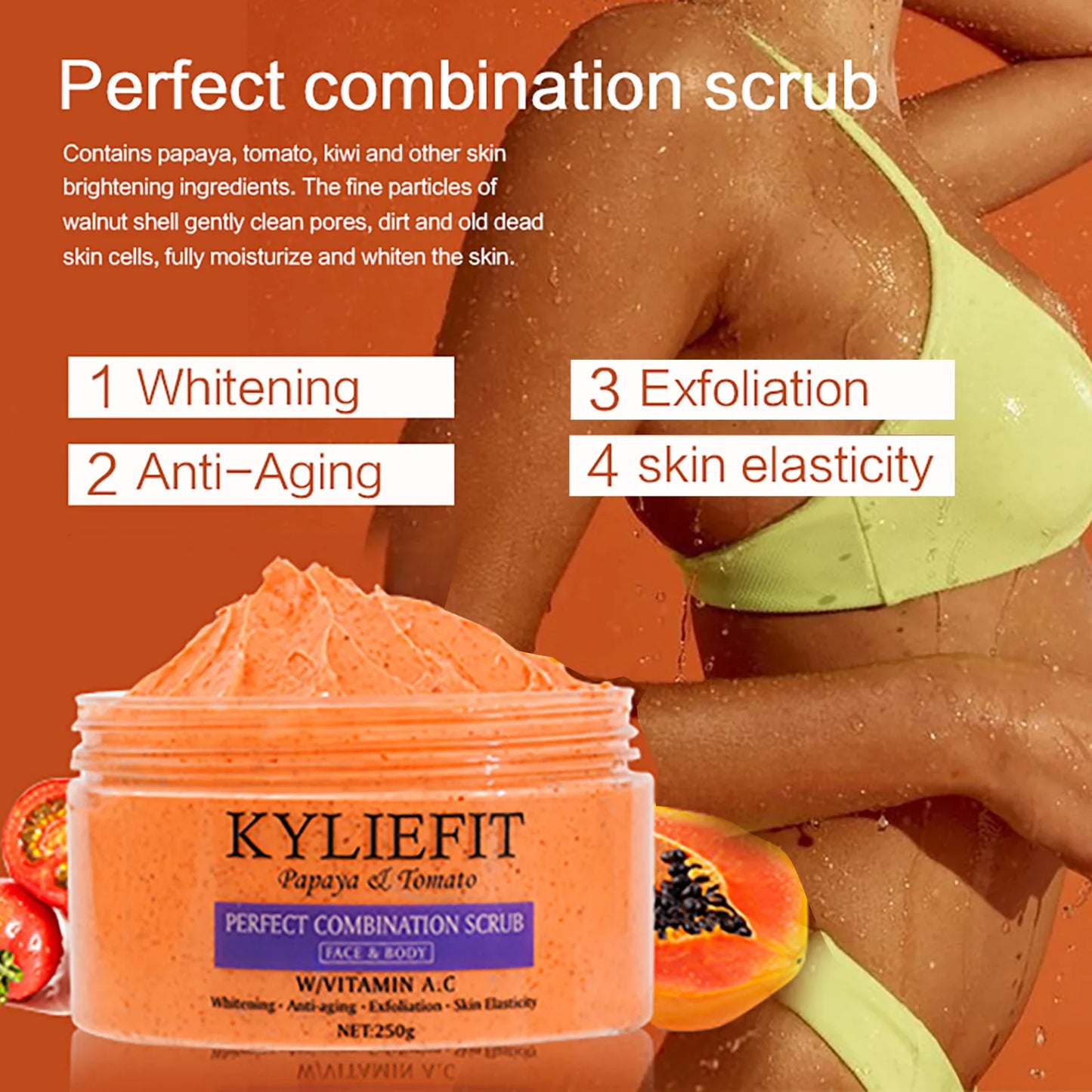 AILKE Papaya & Tomato Brightening Exfoliating Scrub 250g