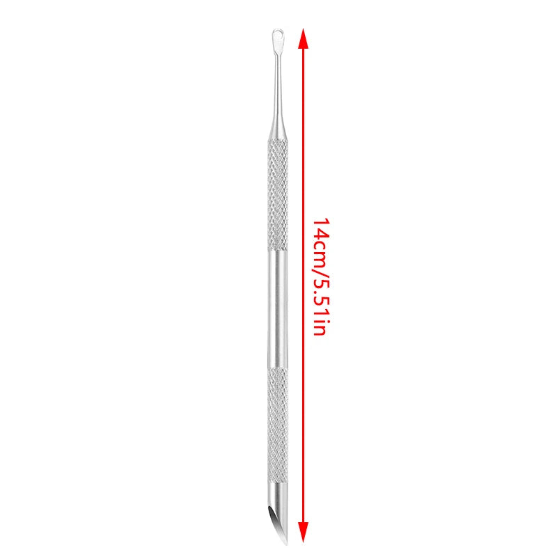 Stainless Steel Double-Headed Cuticle Pusher & Nail Tool