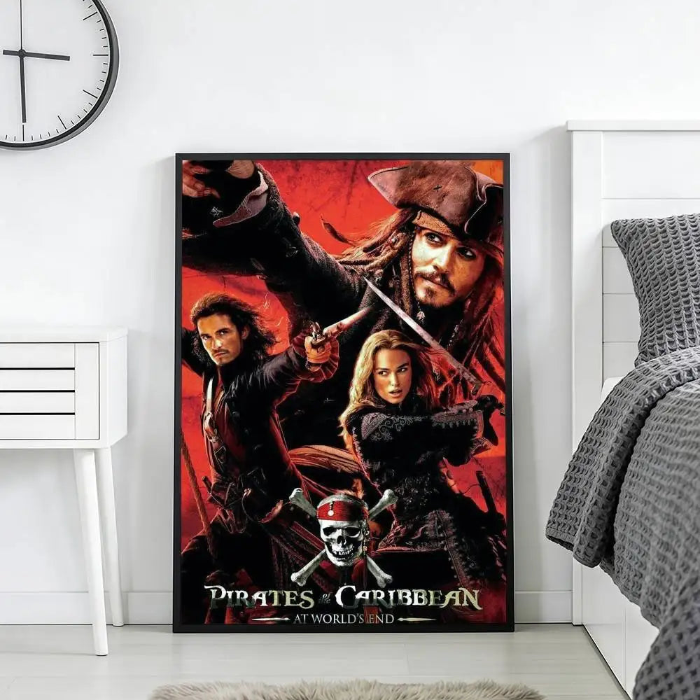Pirates of the Caribbean Retro Canvas Wall Art Print | Unframed