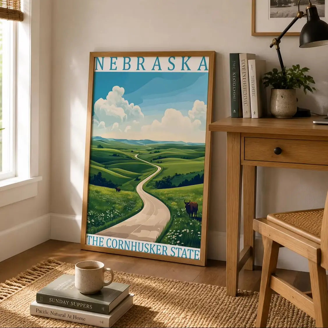 USA Vintage Canvas Wall Art – Retro Landscape Poster Print Canvas Poster Print Peaceful Pleasures Health and Wellness