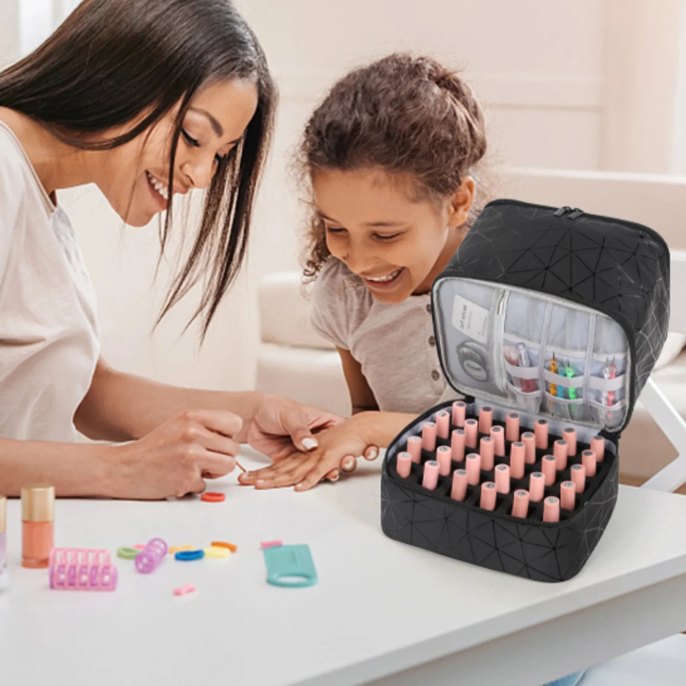 Double-Layer Nail Polish & Essential Oil Travel Organizer Bag