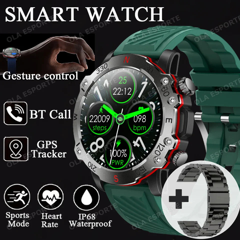 Ola Esporte Military GPS Smart Watch – 5ATM, HR & BT Calls