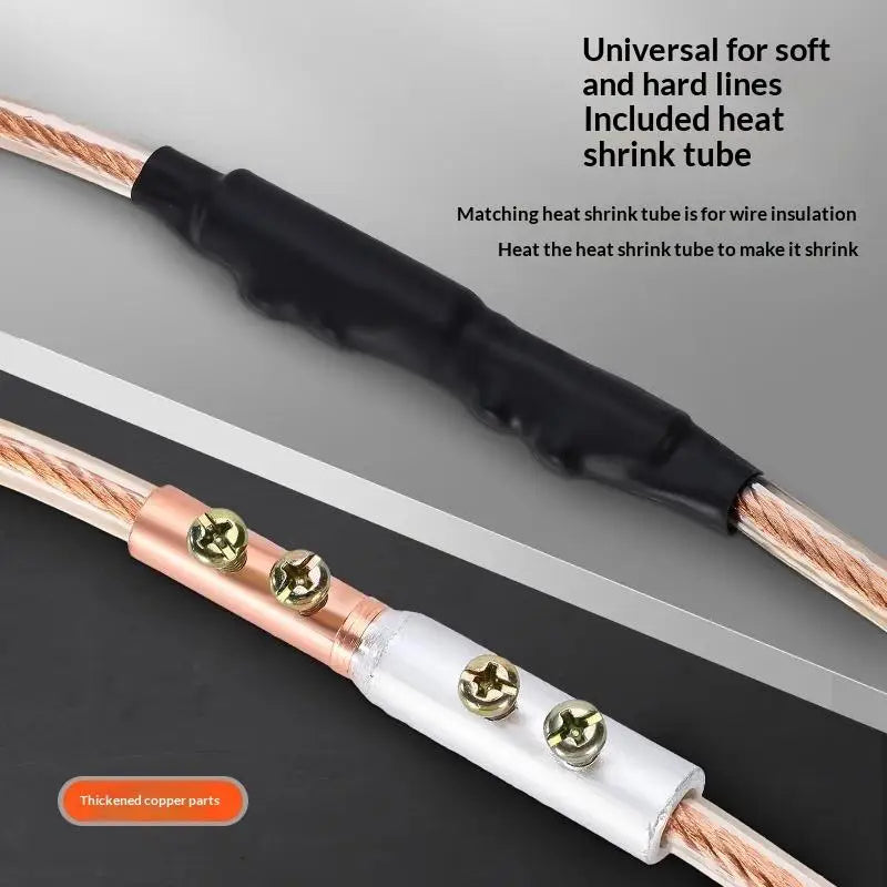 1/3Pcs Copper AL Cable Wire Tubular Screw Bolt Connection Sleeve Join GTL Quick Cable Connector Copper Wire Butt Terminal Splice Peaceful Pleasures Health and Wellness