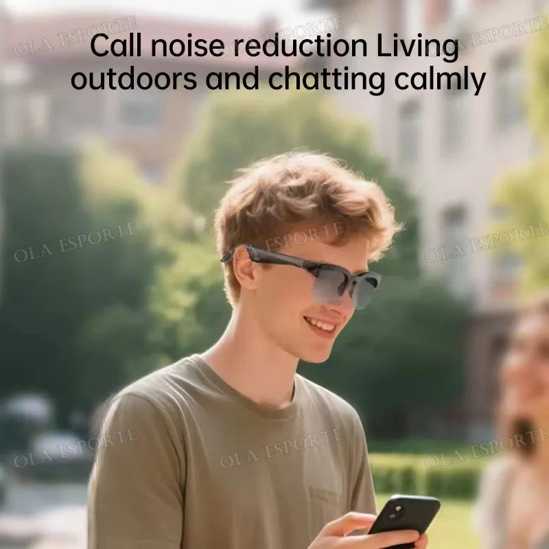 New Smart Glasses Polarized Bluetooth Sunglasses Bone Conduction Sun Glass Cycling/driving Polarized Communication Sunglasses Peaceful Pleasures Health and Wellness