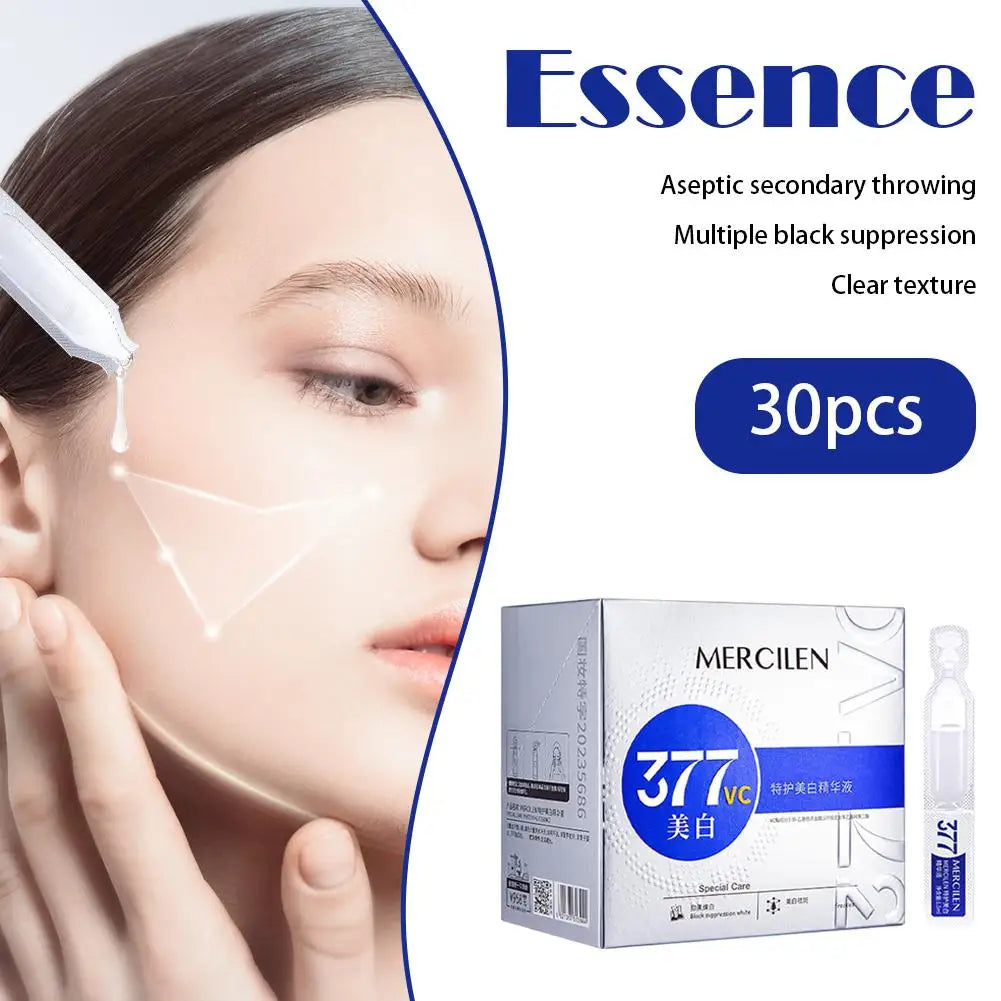 30Pcs Reduce Wrinkles Skin Base Essence Face Care Moisturizing Brighten Delicate Smooth Shrink Pores Face Serum Beauty Skincare Peaceful Pleasures Health and Wellness