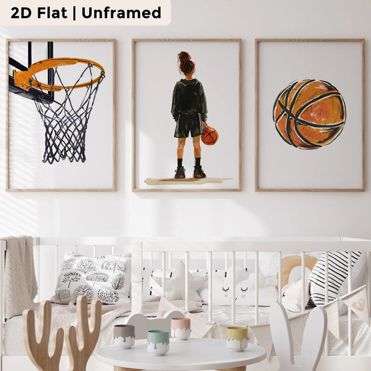 3-Piece Basketball Canvas Wall Art Print | Sports Poster Set Canvas Wall Art Set Peaceful Pleasures Health and Wellness CH284-3pcs 50x70cm Unframed