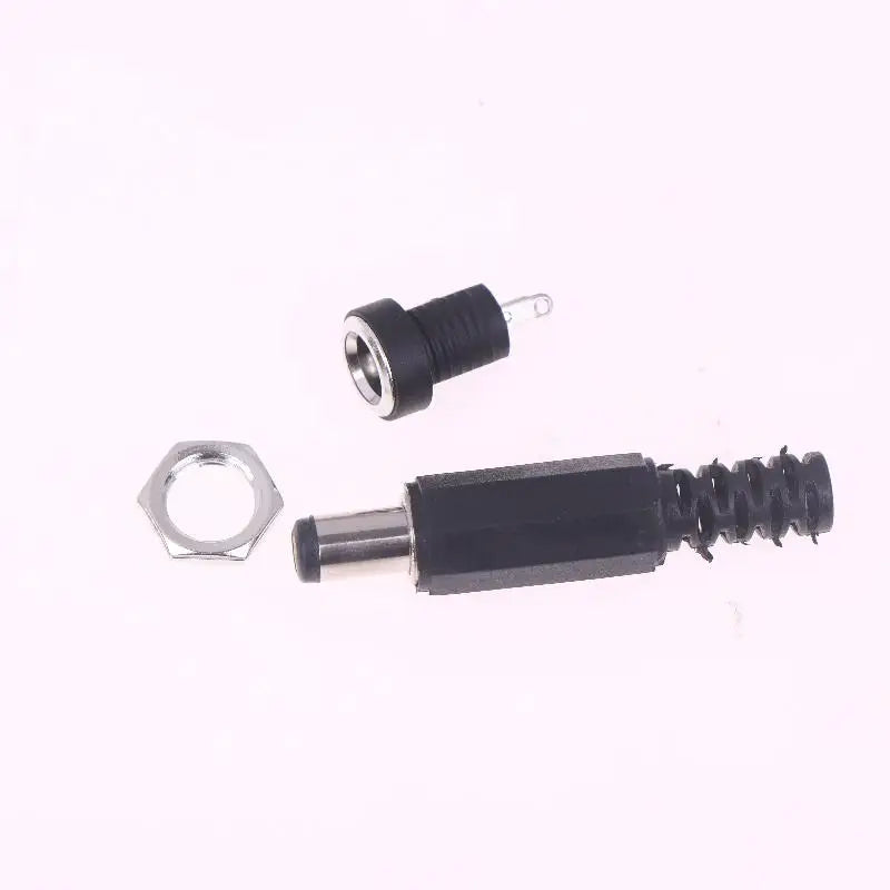 5Pairs DC12V 5.5 X 2.1mm Plastic Male Plugs DC Power Socket Female Jack Screw Nut Panel Mount Connector Peaceful Pleasures Health and Wellness