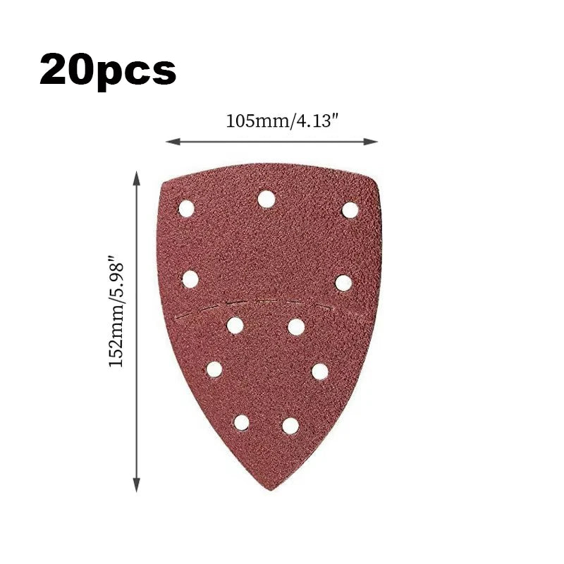 10 20 11-Hole Mouse 40-320 Grits Triangular Sandpaper Detail Sanding