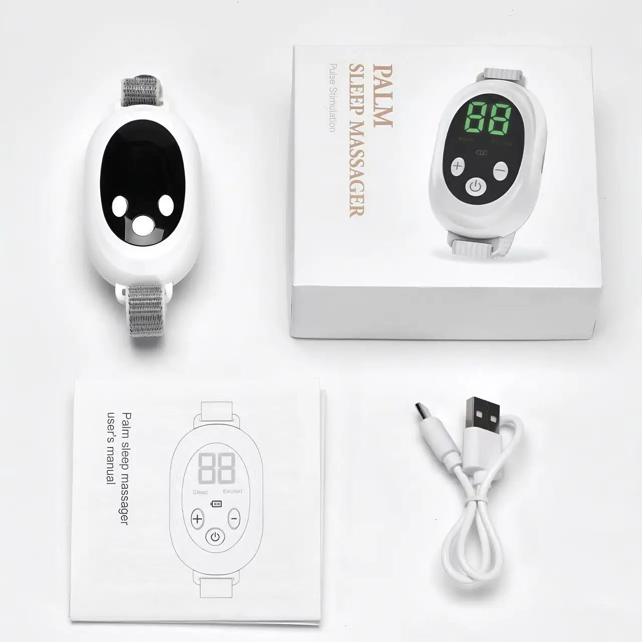 Handheld Sleep Aid Device Microcurrent Calming Sleep Helper Relieve Insomnia Anxiety Fast Deep Sleep Adjustable Instrument Peaceful Pleasures Health and Wellness White