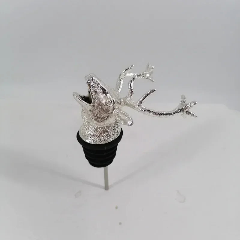 Deer Head Wine Bottle Stopper | Zinc Alloy Bar Accessory