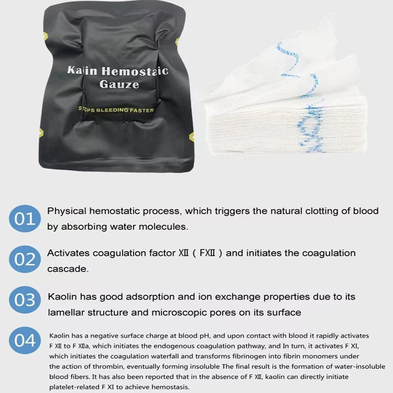 Kaolin Hemostatic Gauze | Tactical First Aid Bandage