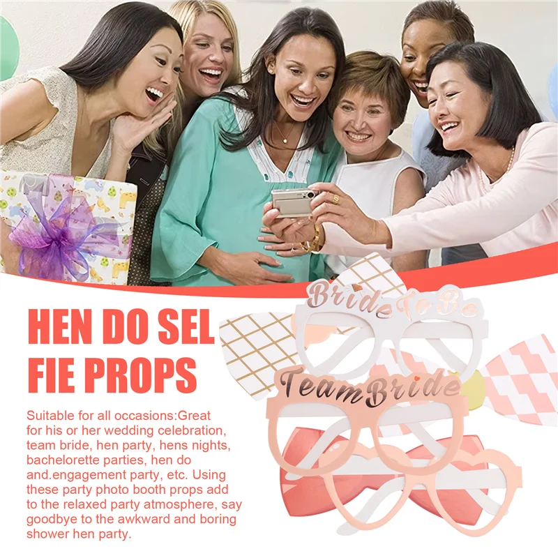 A36T-Wedding Photo Props Rose Gold,23 Pcs Hen Party Photo Booth Props,Team Bride Selfie Props,Hen Do Selfie Props, Hen Night Peaceful Pleasures Health and Wellness as shown