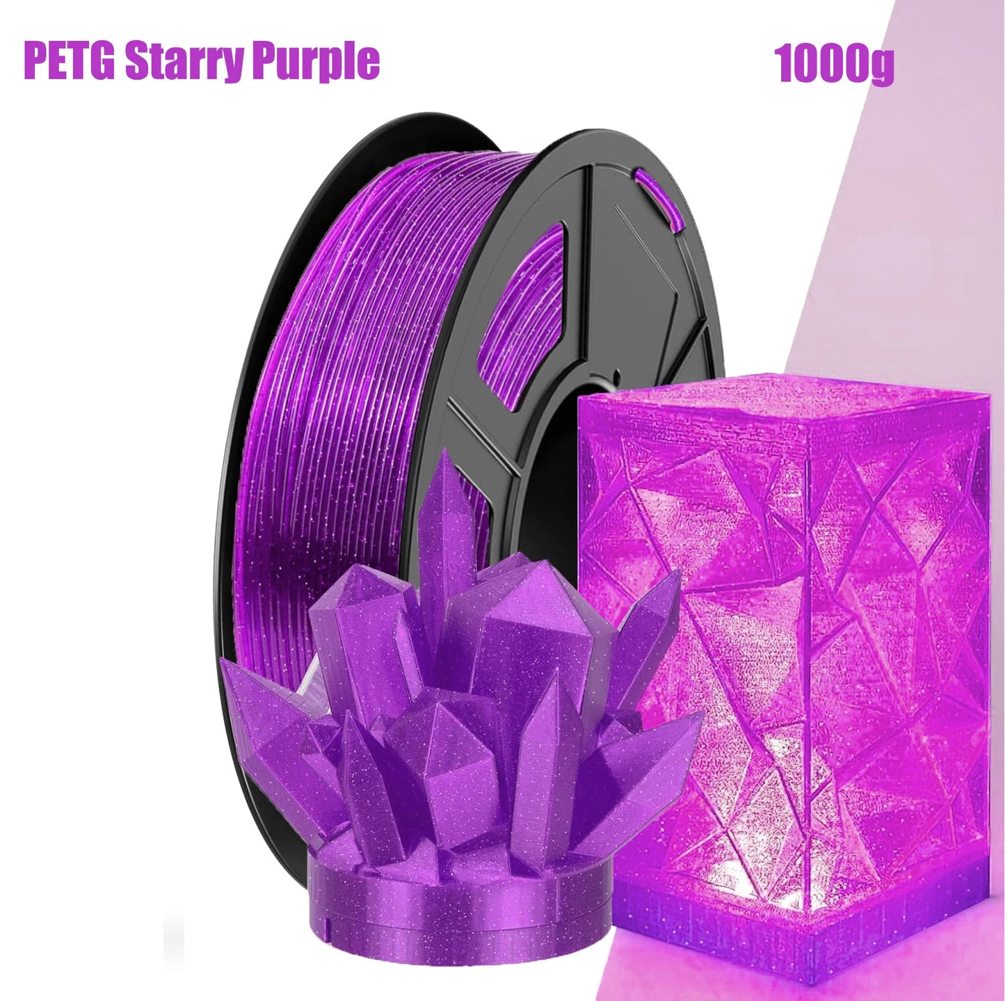 DINGSUN Starry PETG Filament 1.75mm – Transparent 3D Printer Spool