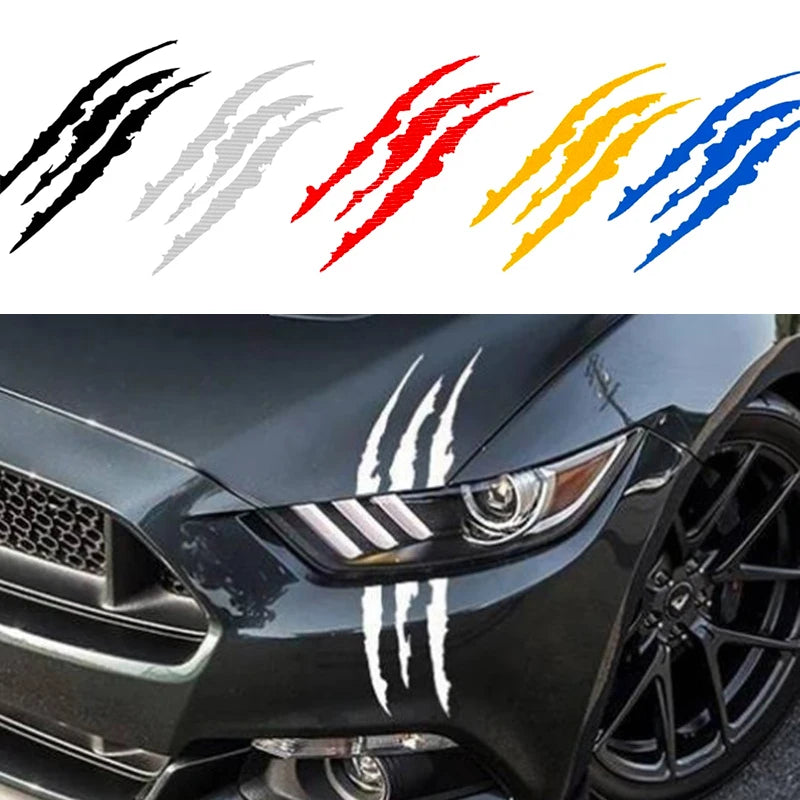 Car Sticker Reflective Monster Claw Scratch Stripe Marks Headlight Decal Auto Exterior Waterproof Vinyl Decal Car Accessories Peaceful Pleasures Health and Wellness