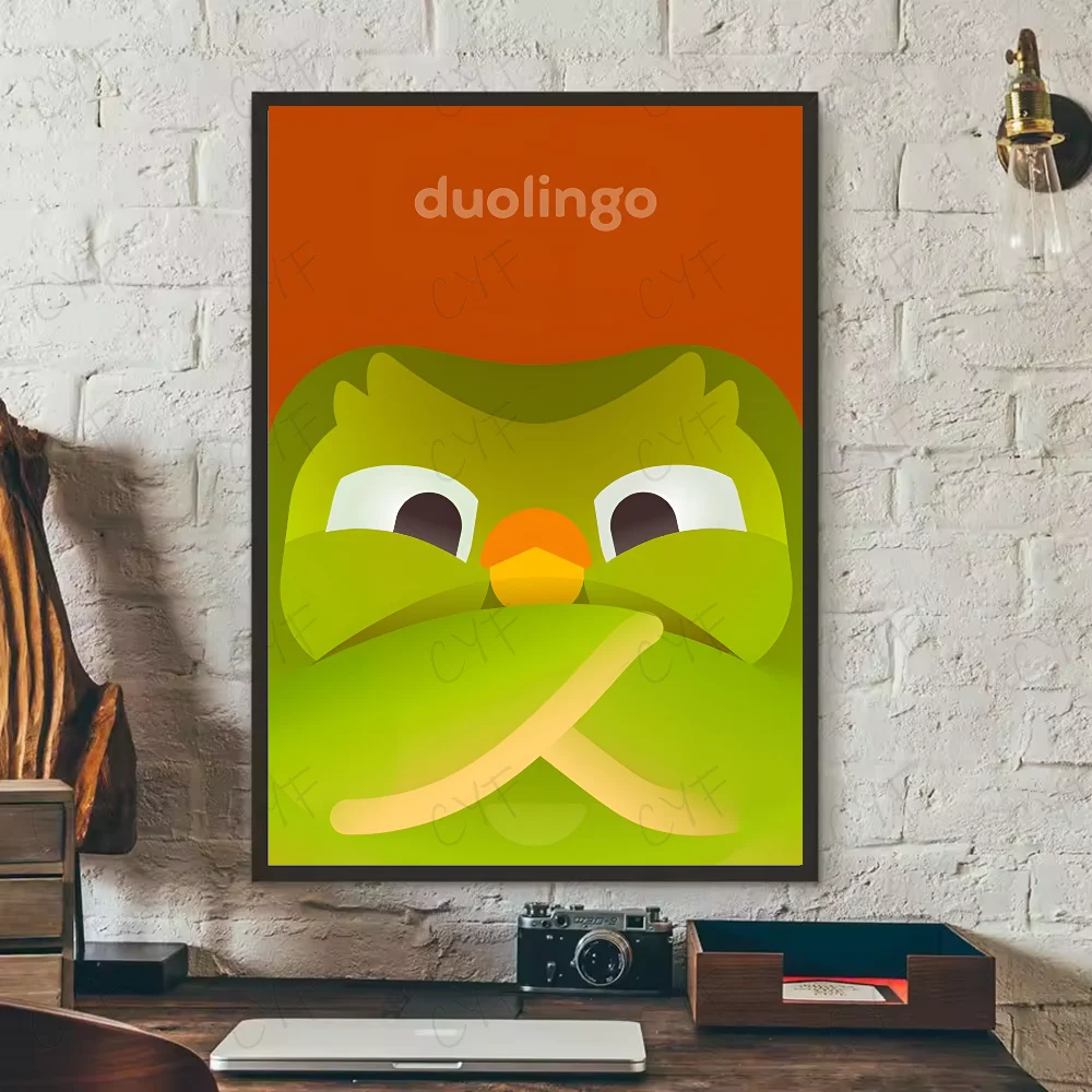 Duolingo Owl Duo 2 Poster HD art sticky wall waterproof home living room bedroom bar aesthetic decoration Peaceful Pleasures Health and Wellness