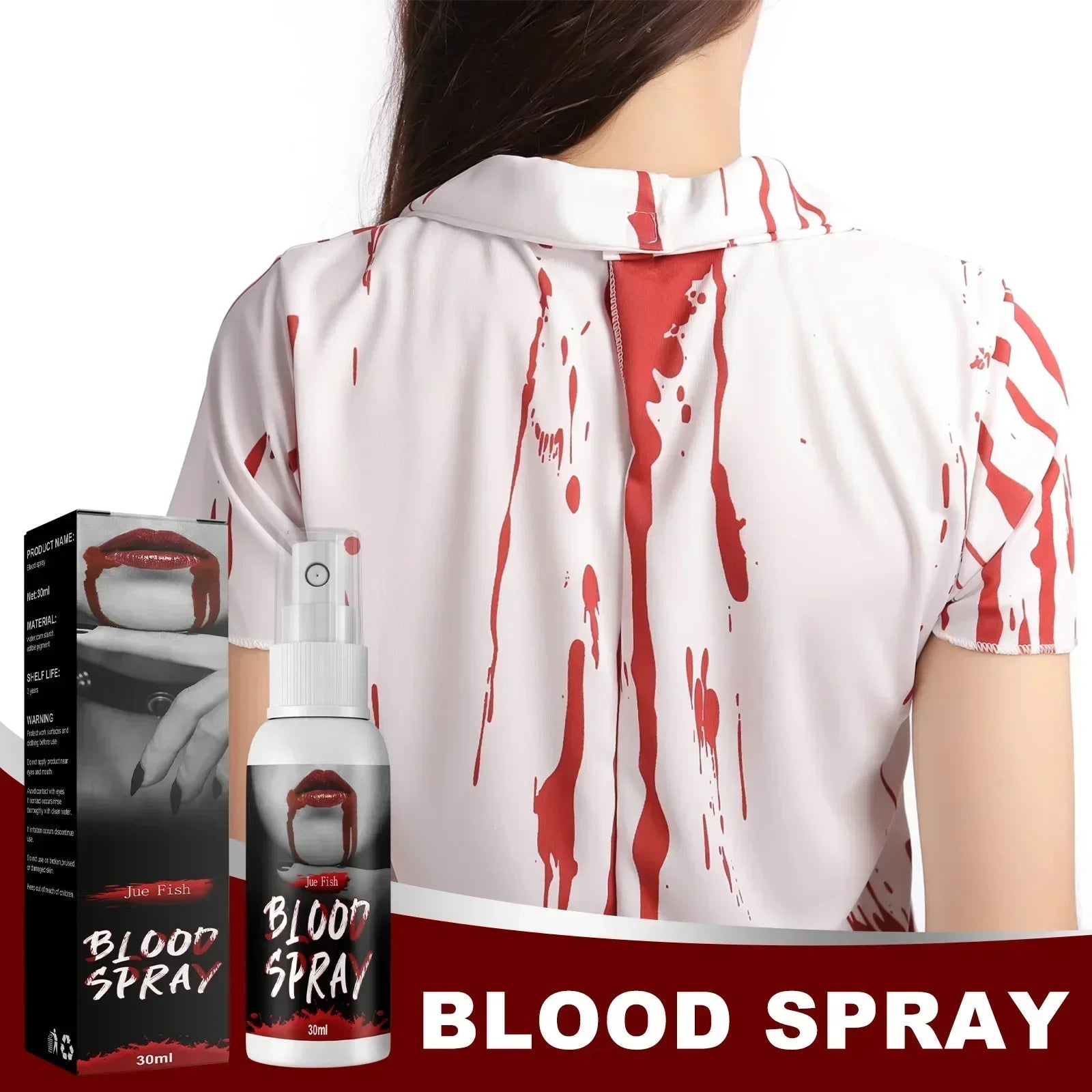 Fake Blood Spray Vivid Effect Real Color Liquid Simulation Blood for Halloween Makeup Zombie Clothes Haunted Houses Monster Peaceful Pleasures Health and Wellness