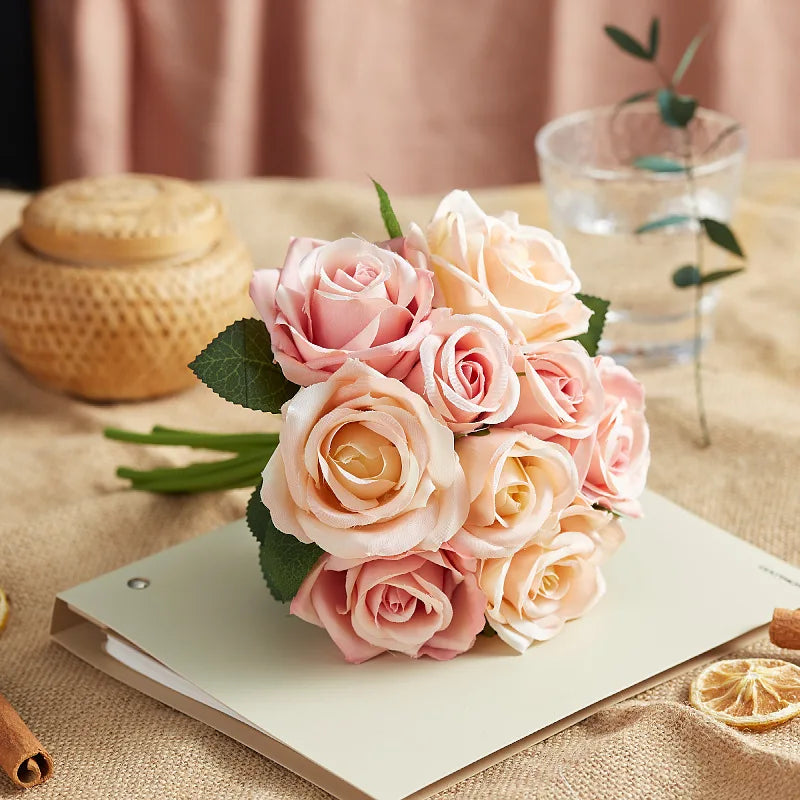 Silk Rose Wedding Bouquet – Artificial Bridal Flowers | Lovegrace