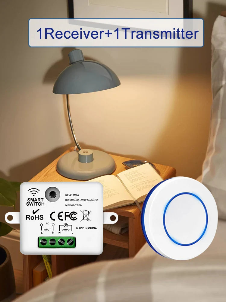 433MHz Wireless Remote Light Switch 10A Relay Controller