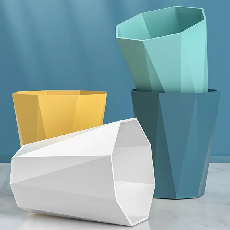 Nordic Creative Simple Household Garbage Can Without Lid Kitchen Living Room Plastic Trash Can Office Hotel Large Paper Basket Peaceful Pleasures Health and Wellness