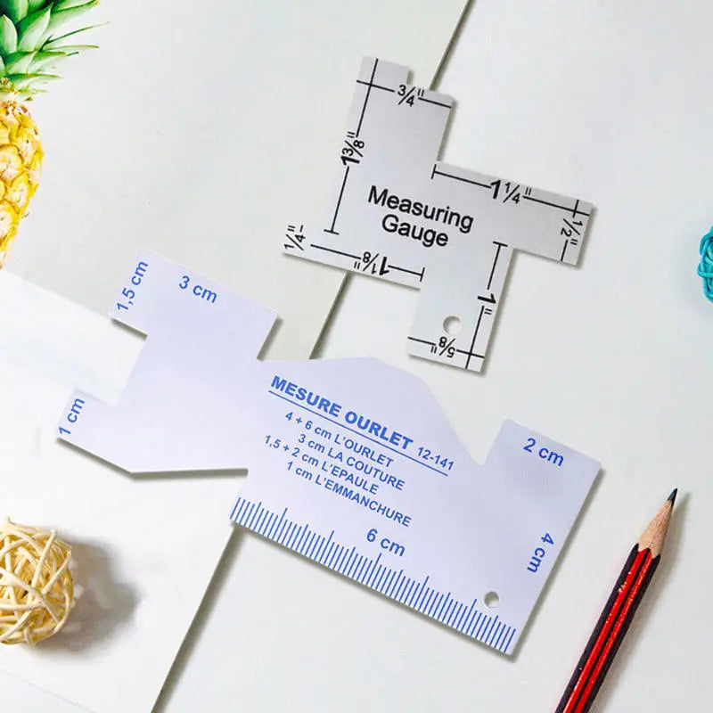 Clothing Tailor Design With Ruler Patchwork Thickness Ruler Special Ruler Patchwork Seam Thickness Gauge Sewing Accessories Peaceful Pleasures Health and Wellness