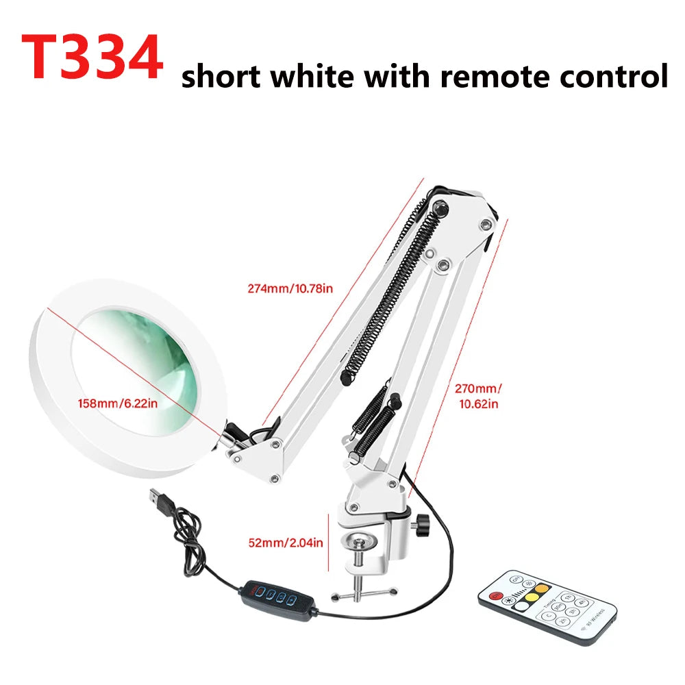 NEW USB Powered 10X Magnifying Glass with 72 LED 3 Color Lights - Adjustable Magnifier for Soldering Repair and Skincare Beauty Peaceful Pleasures Health and Wellness with remote control 1