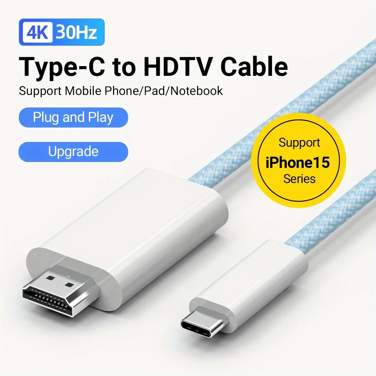 USB-C to HDMI 6ft Cable 4K@60Hz | Thunderbolt 3/4 Compatible
