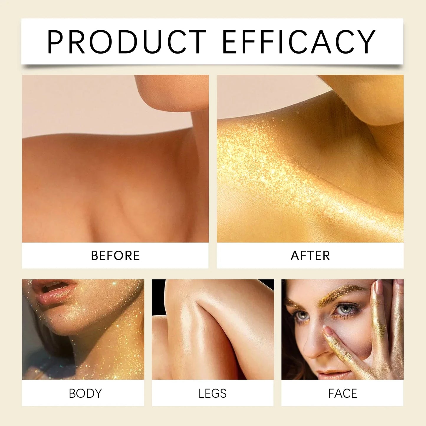 EELHOE Shimmer Body Oil – Glow Highlighter for Face & Body